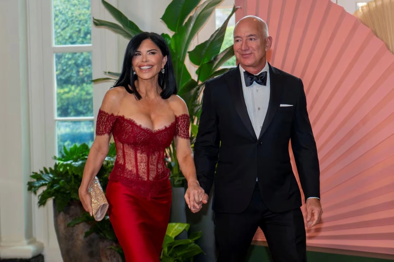 Bezos and his fiancée Lauren Sanchez