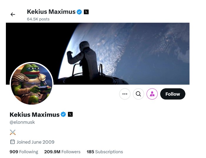 Musk changed his online name from 