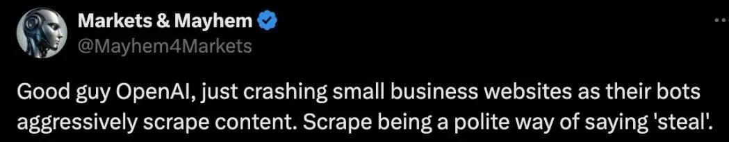 GPTBot does is not grabbing, but more like a euphemism for 