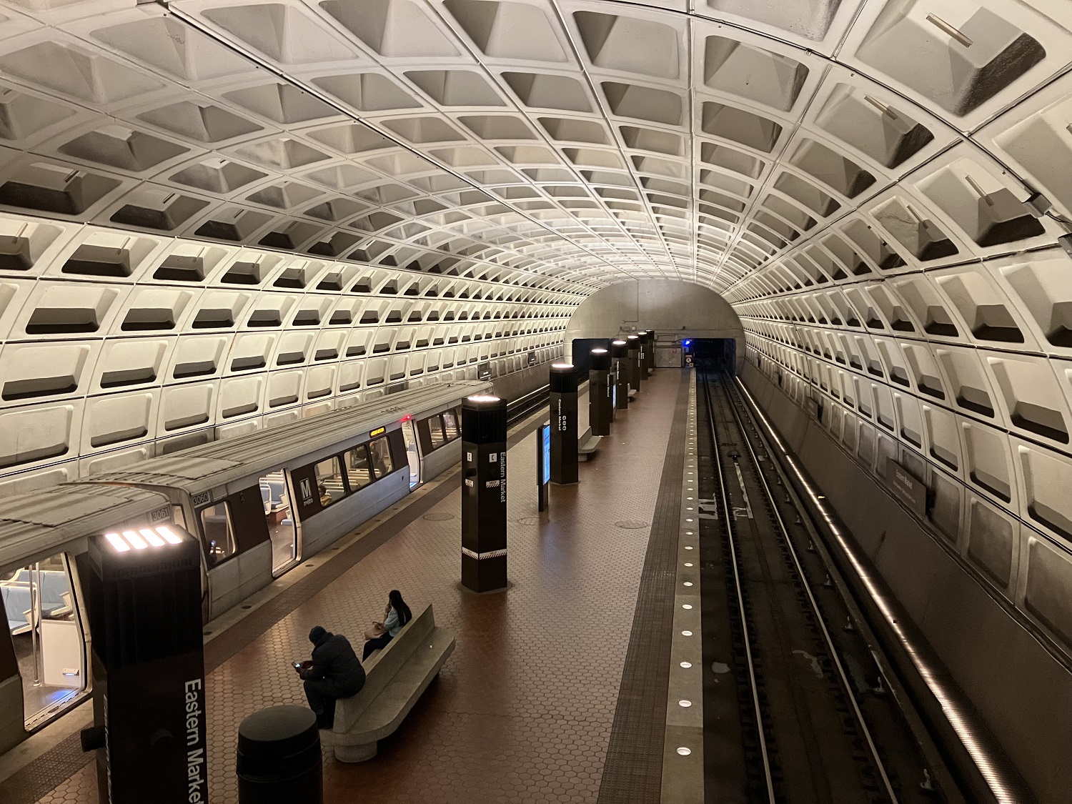 Washington, D.C. subway designed in Brutalist style by American architect Harry Weiss