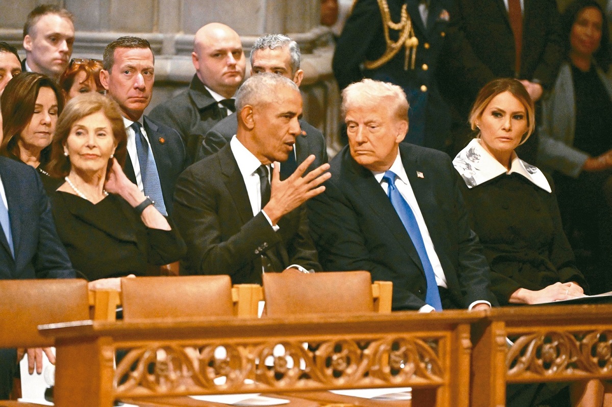 On January 9th, Trump attended the funeral of former US President Carter. Sean (second from left) sat in the row behind Trump.