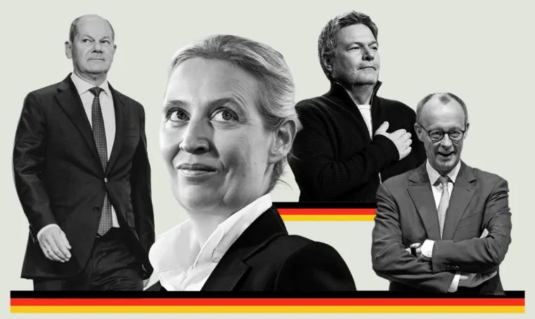 Olaf Scholz,Friedrich Merz,Alice Weidel,Robert Habeck