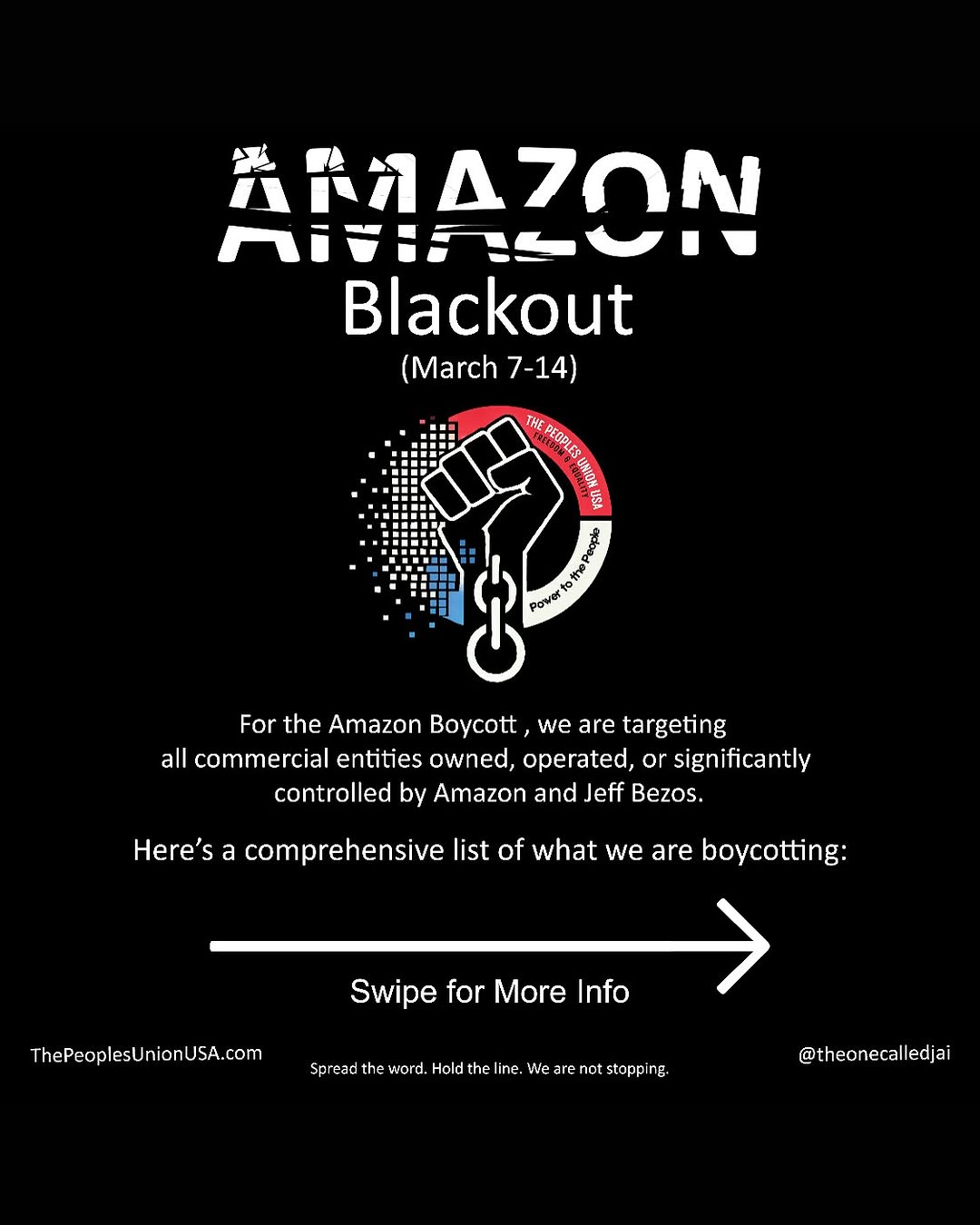 AMAZON Blackout March 7th to 14th