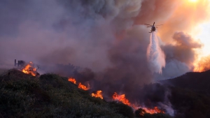 Santa Ana winds hit Southern California, wildfires erupt in L.A.