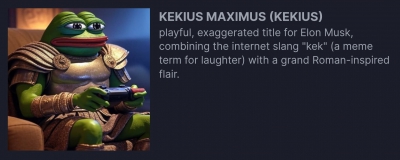 Musk changed his online name from &quot;Elon Musk&quot; to &quot;Kekius Maximus&quot;, and avatar to Pepe